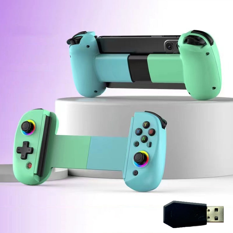 D8 Mobile Phone Stretch Band Light Gamepad Dual Hall Wireless Bluetooth Somatic Vibration Grip for PC / Android / IOS / Tablet / PS3 / PS4 / Switch, Color: Green Blue+Receiver - Gamepads by buy2fix | Online Shopping UK | buy2fix