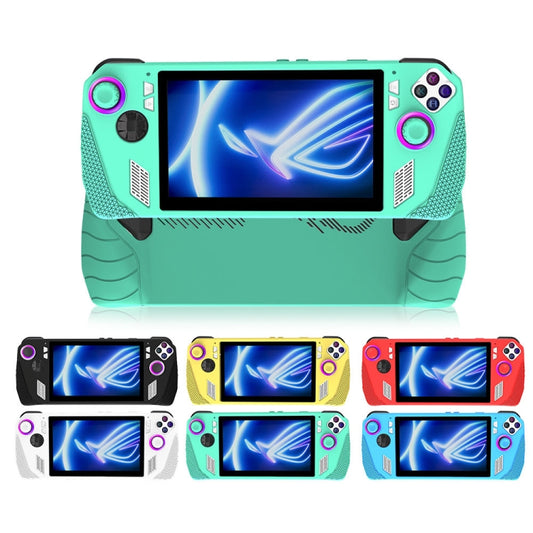 For ASUS ROG Ally Game Console Silicone Protective Cover + Button Cap Set Pocket Gaming Accessories(White) by buy2fix