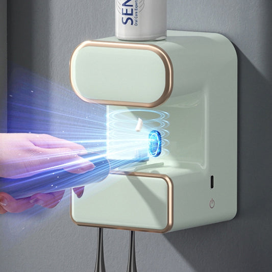 Smart Induction Toothpaste Squeezer Wall-mounted Toothbrush Holder Without Sterilizing Beige by buy2fix