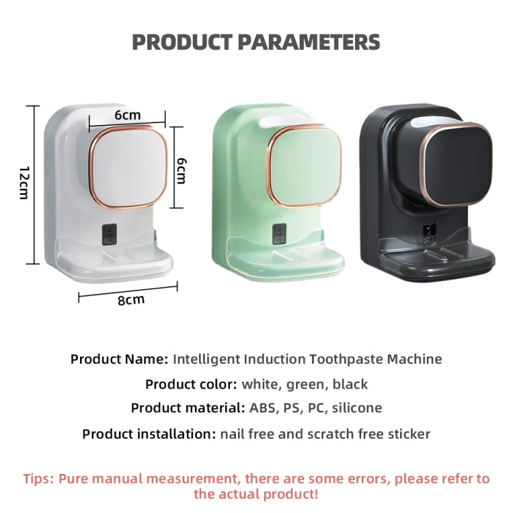 Smart Induction Toothpaste Squeezer 3 Modes Automatic Toothpaste Dispenser(White) by buy2fix