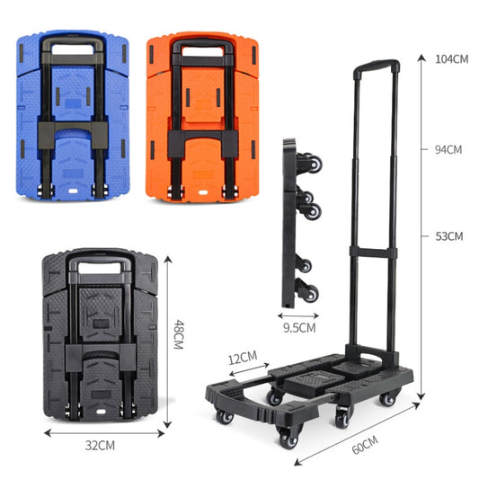 Folding Hand Trolley Portable Luggage Handling Turtle Cart(Black) by buy2fix