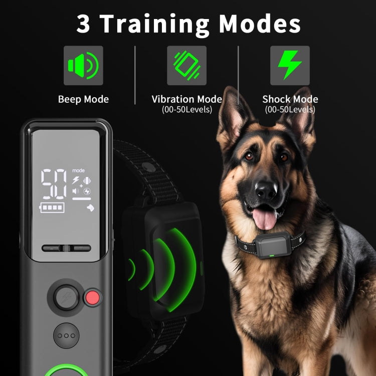 Color Screen Remote Control Pet Electric Shock Circular Dog Trainer(Black) by buy2fix