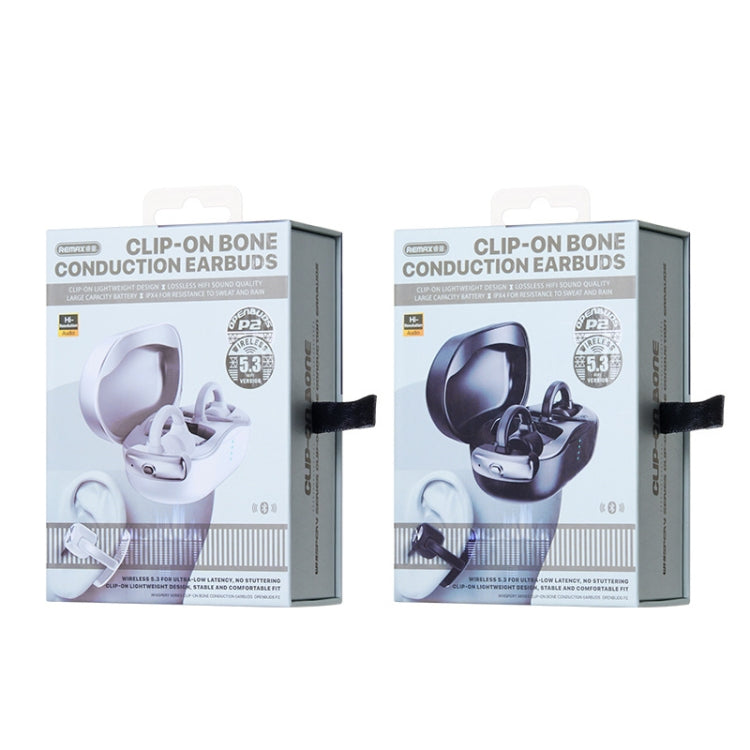 REMAX OpenBuds P2 Clip-On Bone Conduction Bluetooth Earphone Sports Music Wireless Earphone(White) by REMAX