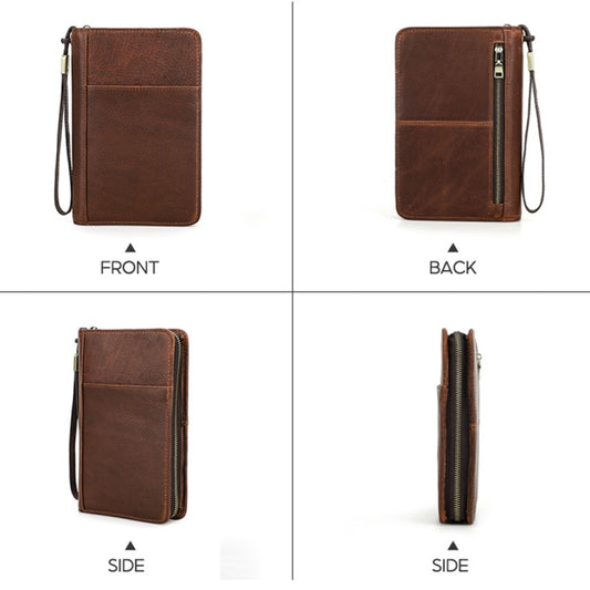 CONTACTS FAMILY CF5009 Genuine Leather Multifunctional Travel Convenient Cigar Box with Wrist Strap(Brown) by CONTACTS FAMILY