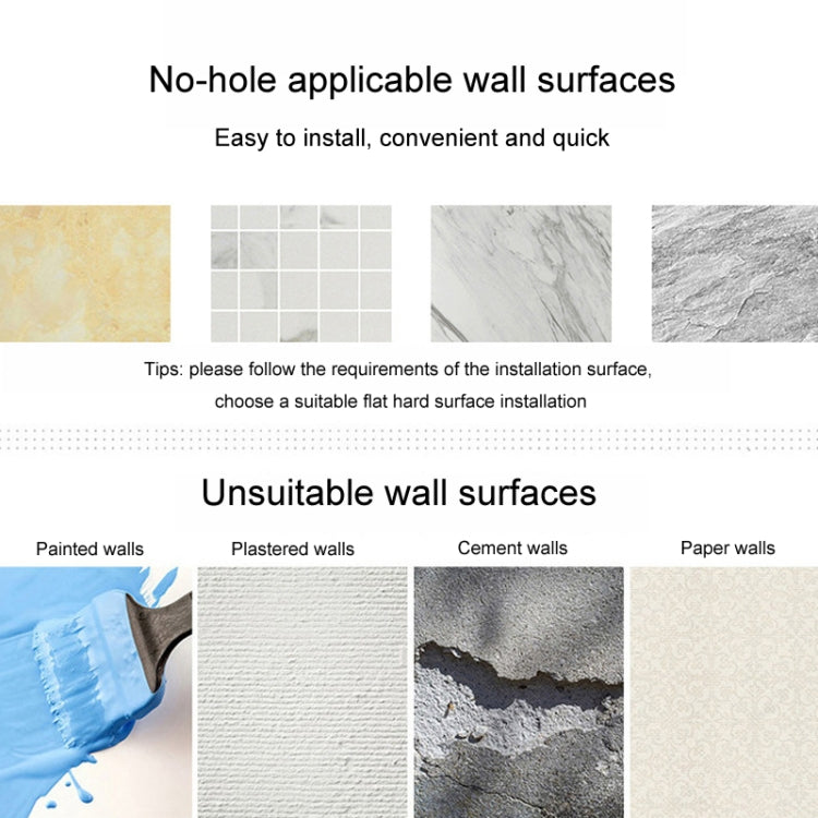 Wall Mounted Hair Dryer Holder Hole-Free Bathroom Space Aluminum Multifunctional Shelf, Style: Small Silver by buy2fix