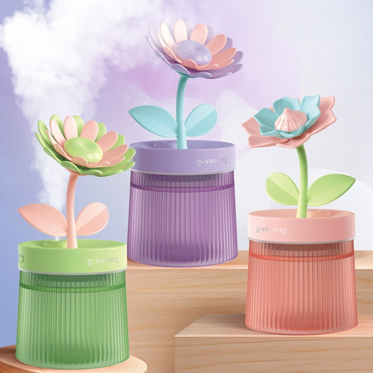 Flower Spray Hhydrating Colorful Atmosphere Light USB Aromatherapy Humidifier, Color: Sunflower Purple by buy2fix