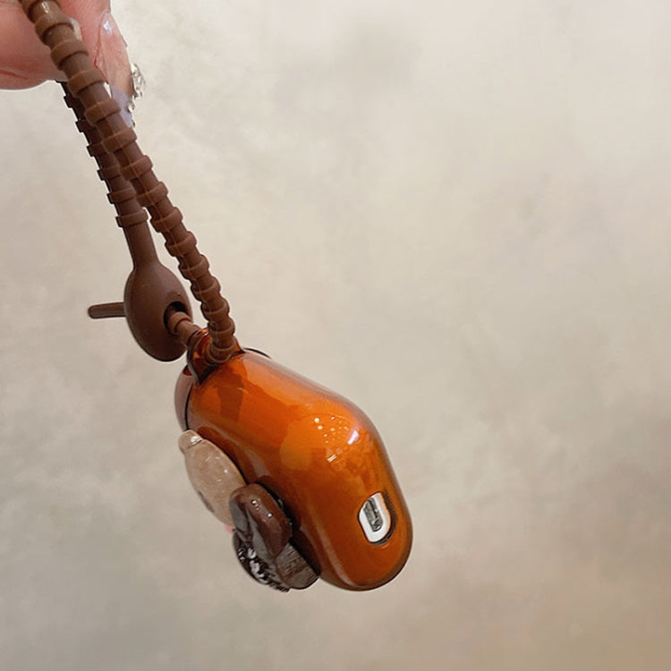 For AirPods Pro 2 Cartoon 3D Coffee Bear Headphones Case Protective Shell Cover by buy2fix