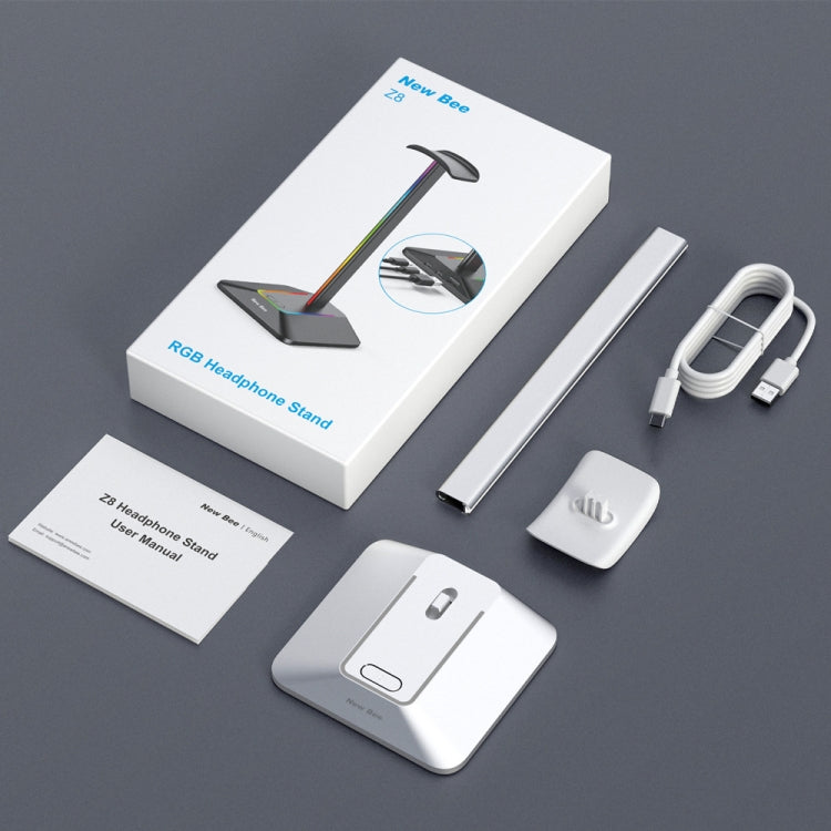 New Bee Dual Output Colorful Headset Display Rack HUB Expansion Headphone Holder, Color: Z8 Black by buy2fix