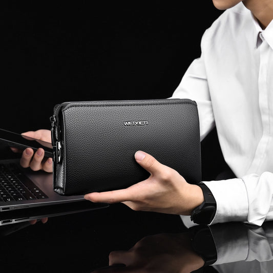 WEIXIER W125 Men Clutch Bag Password Zipper Business Phone Case(Black) by WEIXIER