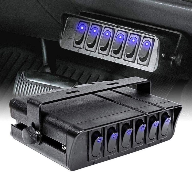 12V Ship Car 6-digit 3PIN Switch Panel Control System With Wiring(Blue Light) by buy2fix