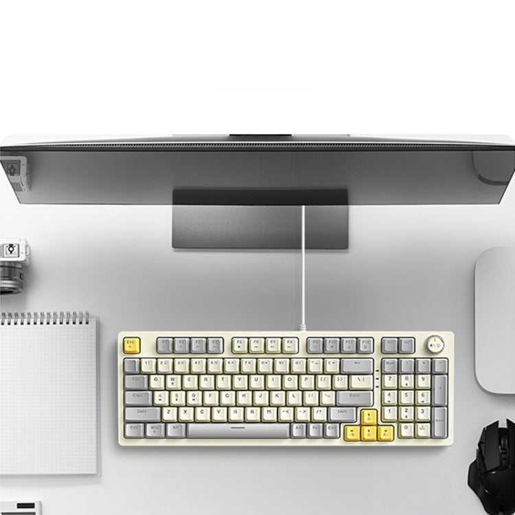 T-WOLF T50 97-keys RGB Luminous Color-Matching Game Mechanical Keyboard with Knob, Color: Black B by T-WOLF