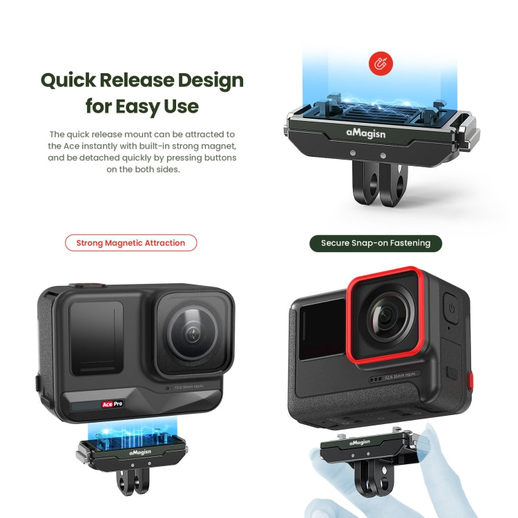 For Insta360 Ace / Ace Pro / X5 aMagisn Metal Magnetic Quick Release Sports Camera Accessories - Others by aMagisn | Online Shopping UK | buy2fix