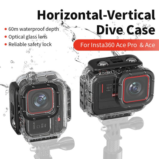 For Insta360 Ace aMagisn Horizontal and Vertical Shooting Dive Shell 60m Waterproof Shell Accessories by aMagisn