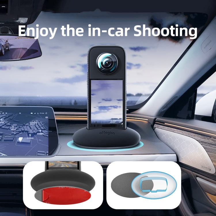 For Insta360 X3 aMagisn Car Base Sports Camera Accessories(Base+Double-sided Glue) by aMagisn