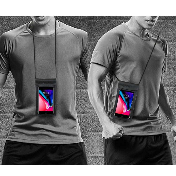 TPU Transparent Touch Screen Phone 30m Waterproof Bag Outdoor Rafting Phone Case(Silver) by GUANGTU