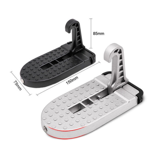 Car Hook Door Foldable Foot Pedal with Safety Hammer(Silver) by buy2fix