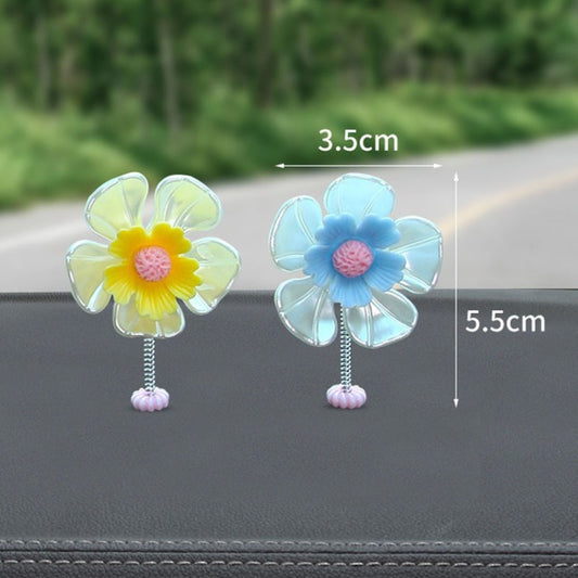 5pcs /Set Car Shaking Flower Ornament Simulated Small Flower Car Interior Decoration(Pink) by buy2fix