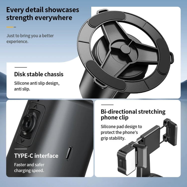 Pixel A200 Auto Tracking Gimbal Stabilizer 360 Degree Rotation Selfie Stick With Fill Light Set 2 by Pixel