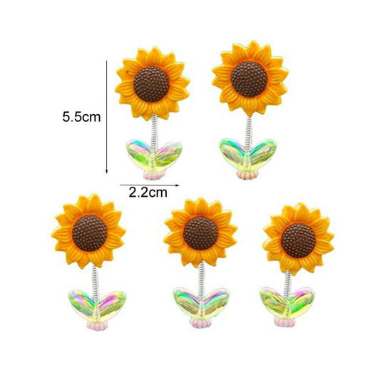 5pcs /Set Cute Sunflower Car Ornament Car Center Console Shaking Flowers Decoration, Style: A Model by buy2fix