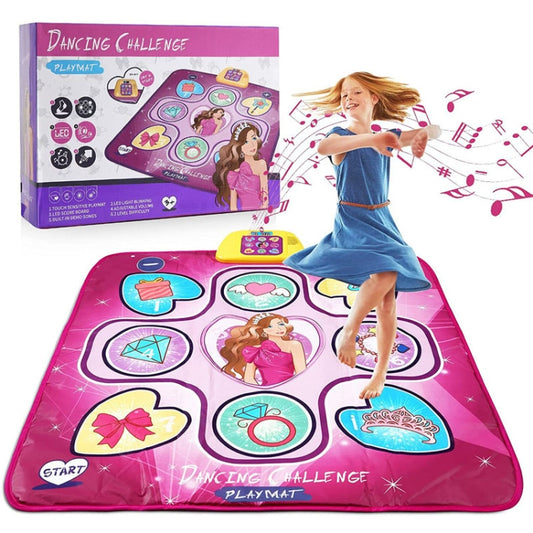 Children Music Dance Mat Electronic Music Dancing Game Pad Music Box Toys(Pink Purple) by buy2fix