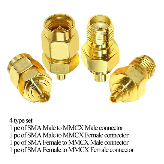 4pcs /Set SMA To MMCX Coaxial Adapter Kit Brass Coaxial Connector RF Antenna Adapter by buy2fix