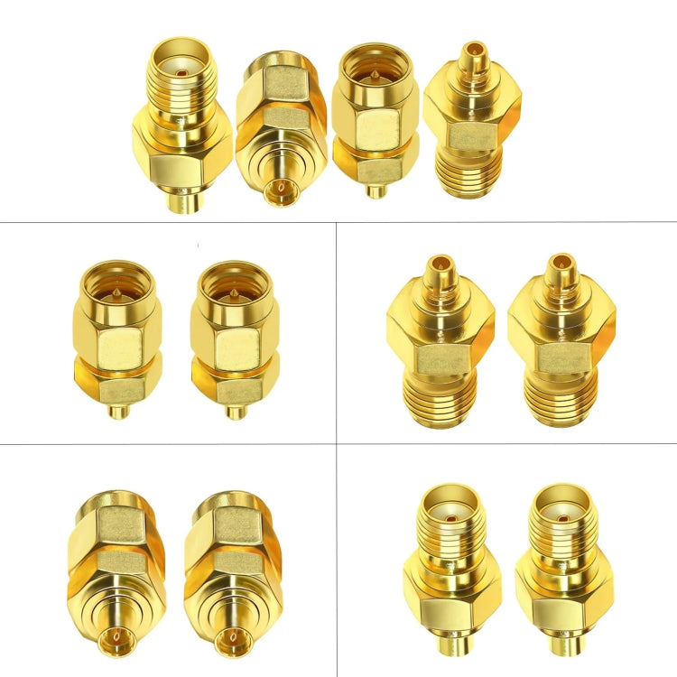 SMA Male To MMCX Female Coaxial Adapter Kit Brass Coaxial Connector RF Antenna Adapter by buy2fix