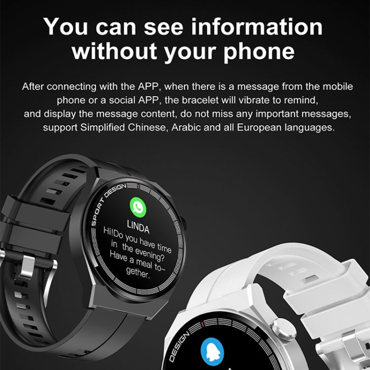 GT3Pro 1.28-Inch Health Monitoring Bluetooth Call Smart Watch With NFC, Color: Black Silicone - Smart Watches by buy2fix | Online Shopping UK | buy2fix