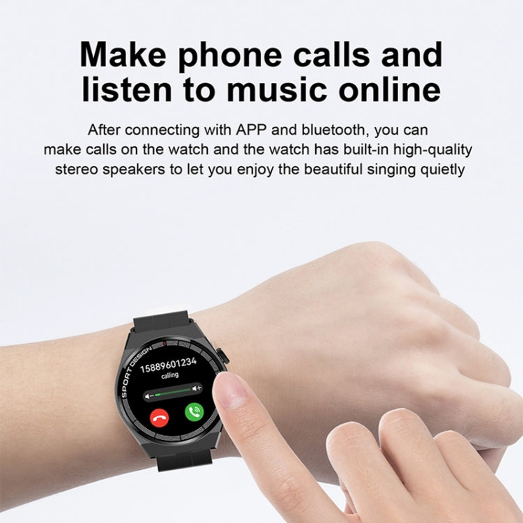 GT3Pro 1.28-Inch Health Monitoring Bluetooth Call Smart Watch With NFC, Color: Black Silicone - Smart Watches by buy2fix | Online Shopping UK | buy2fix