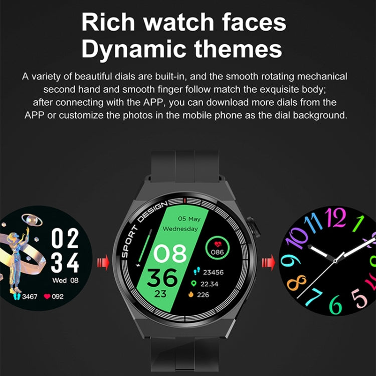 GT3Pro 1.28-Inch Health Monitoring Bluetooth Call Smart Watch With NFC, Color: Black Silicone - Smart Watches by buy2fix | Online Shopping UK | buy2fix