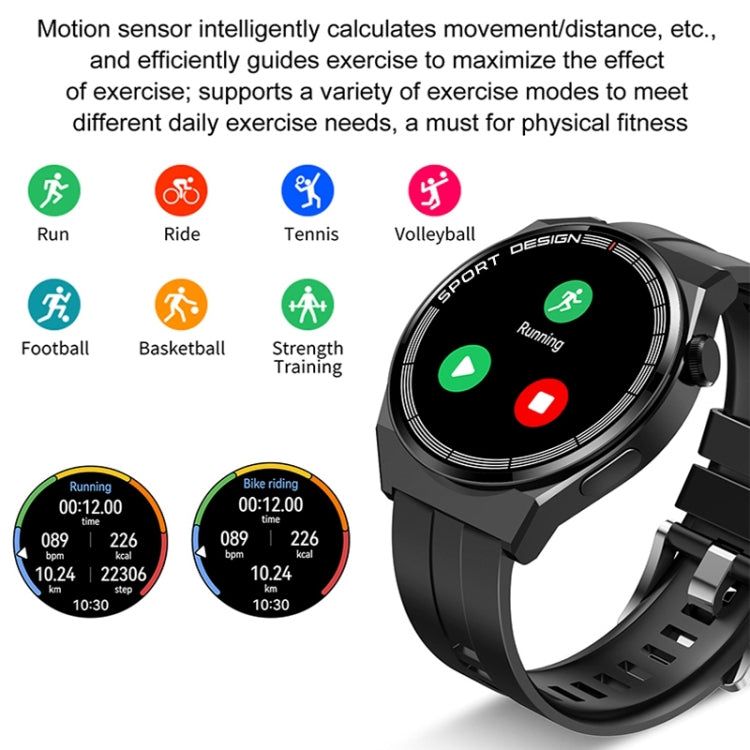 GT3Pro 1.28-Inch Health Monitoring Bluetooth Call Smart Watch With NFC, Color: Black Silicone - Smart Watches by buy2fix | Online Shopping UK | buy2fix