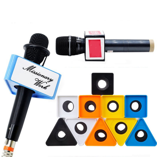 Interview Microphone Logo Flag Station, Spec: Triangular Black by buy2fix