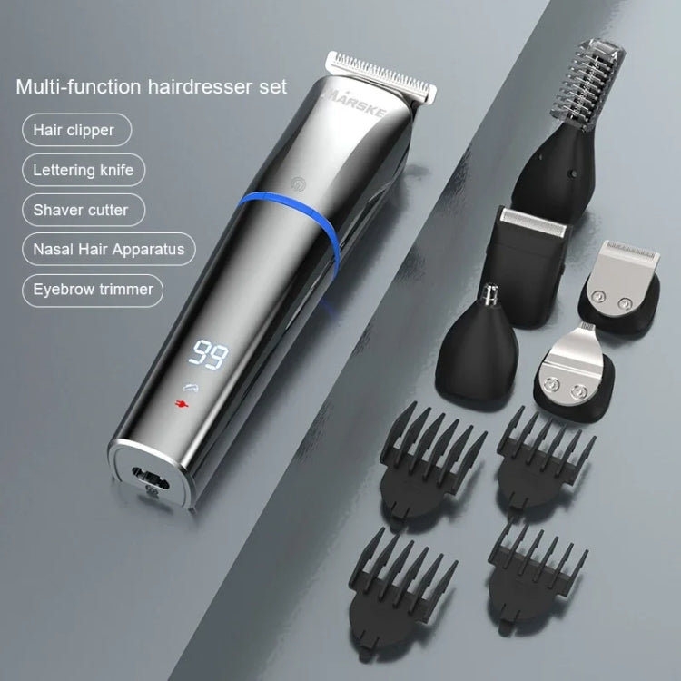 MARSKE 6 In 1 Hair Clipper Grooming Set Rechargeable Razor Carving Nose Hair Trimmer US Plug - Shavers & Accessories by MARSKE | Online Shopping UK | buy2fix