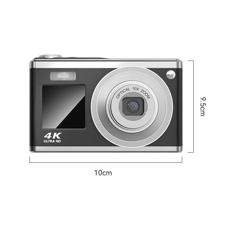 4K HD Optical Zoom Digital Camera 60MP Dual Screen Selfie Camera, No Memory(Black) by buy2fix