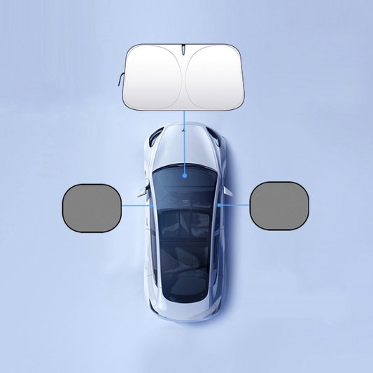 Car Front Windshield Heat Insulation Sun Protection Visor, Specification: Large Front Baffle + 2 Side Baffles by buy2fix