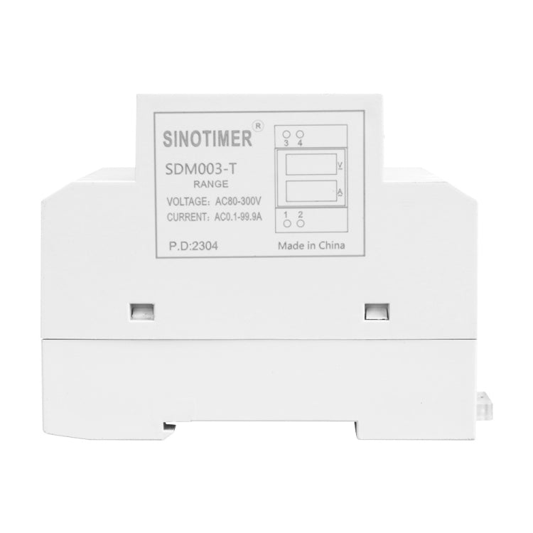 SINOTIMER SDM003-T 3 Digits DIN Rail Single-Phase AC Household Dual Display Voltage And Current Meter by SINOTIMER