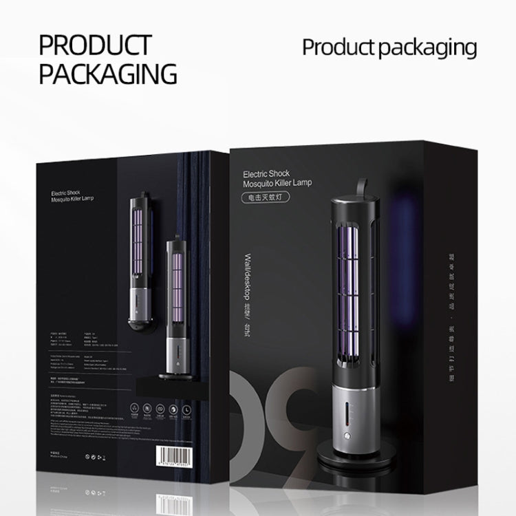 D9 Portable UV Anti Mosquito Lamp Rechargeable Mute Fly Trap with 3-speed Timing(Black) by buy2fix