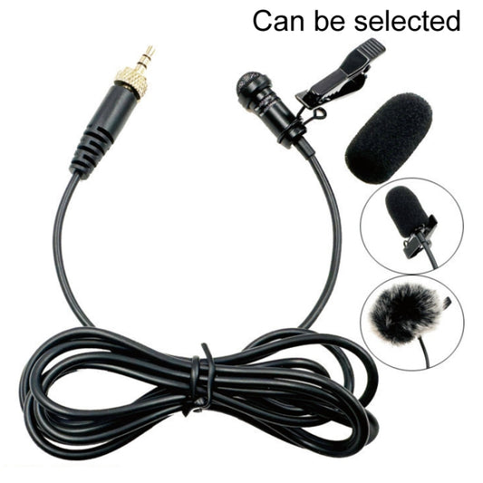 3.5mm Straight Internal Thread Plug Wireless Transmitting Lavalier Microphone, Length: 1.5m(Rabbit Fur Windproof Cover) by buy2fix