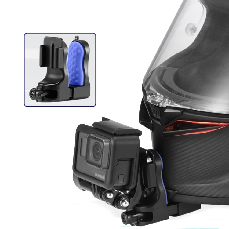 Motorcycle Helmet Chin Clamp Mount for GoPro Hero Series DJI Osmo Action, SJCAM Cameras, Spec: Set 1 - Helmet Mount by buy2fix | Online Shopping UK | buy2fix