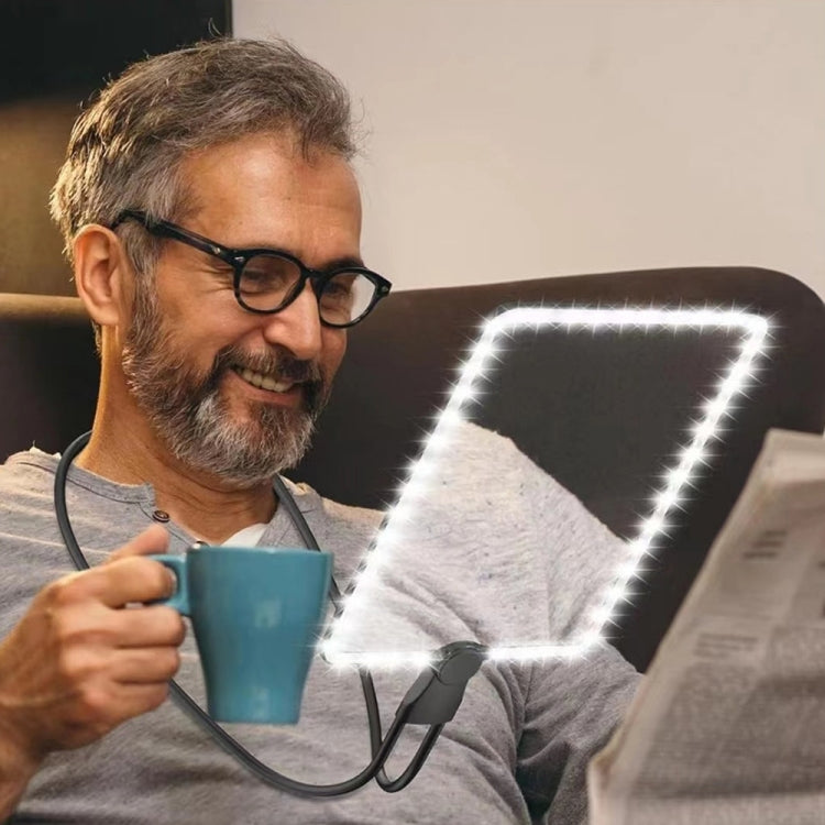 8039-5 LED Light Multifunctional Charging Hanging Neck Handheld Reading Magnifying Glass(Black) by buy2fix