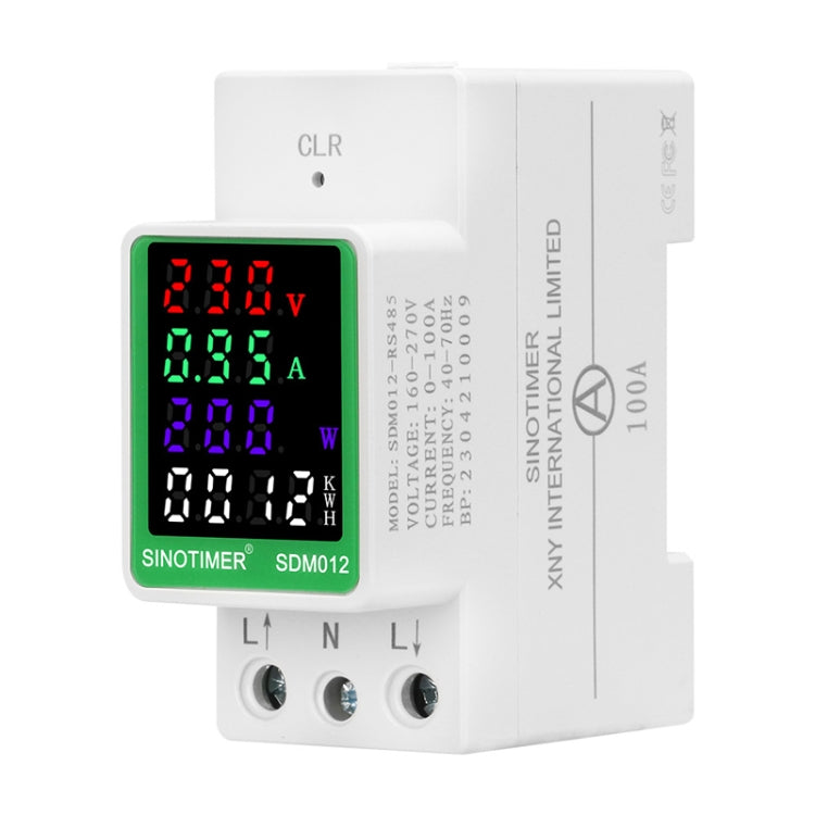 SINOTIMER DIN Rail AC Digital Display Current Voltage Power Electricity Multi-Function Tester, Model: SDM012-RS485 - Current & Voltage Tester by SINOTIMER | Online Shopping UK | buy2fix