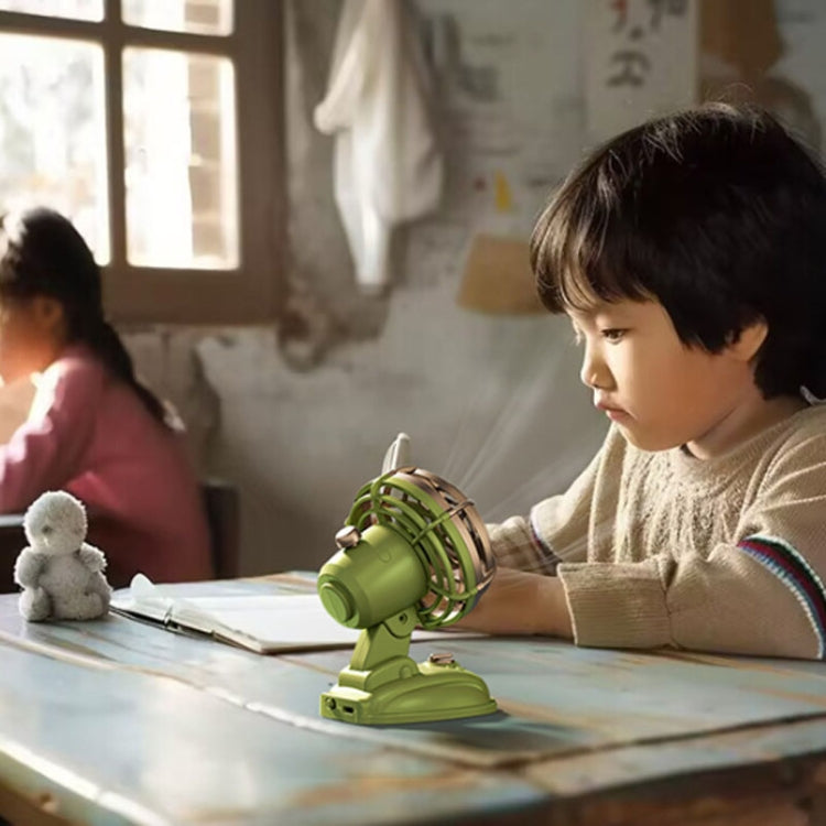 Mini Office Desktop Silent Electrical Fan Desktop Outdoor USB Retro Fan(Green) by buy2fix