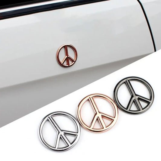 Car Anti-War Peace Sign Three-Dimensional Metal Stickers, Color: Titanium Black by buy2fix