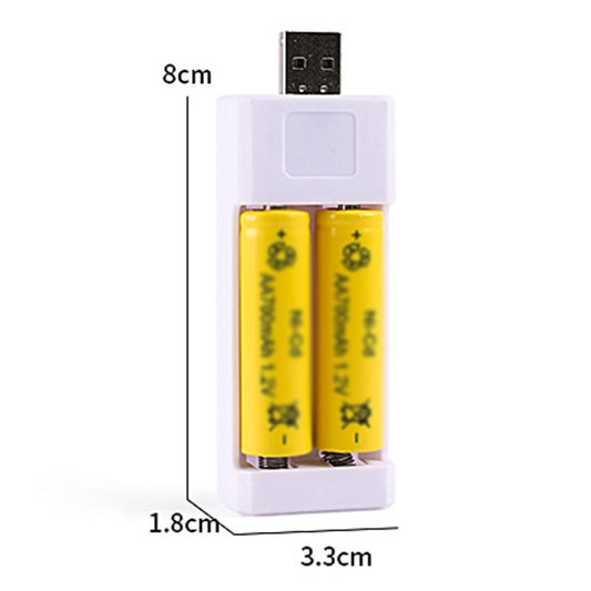 Directly Inserted 2 Slots USB AA / AAA Rechargeable Battery Charger by buy2fix