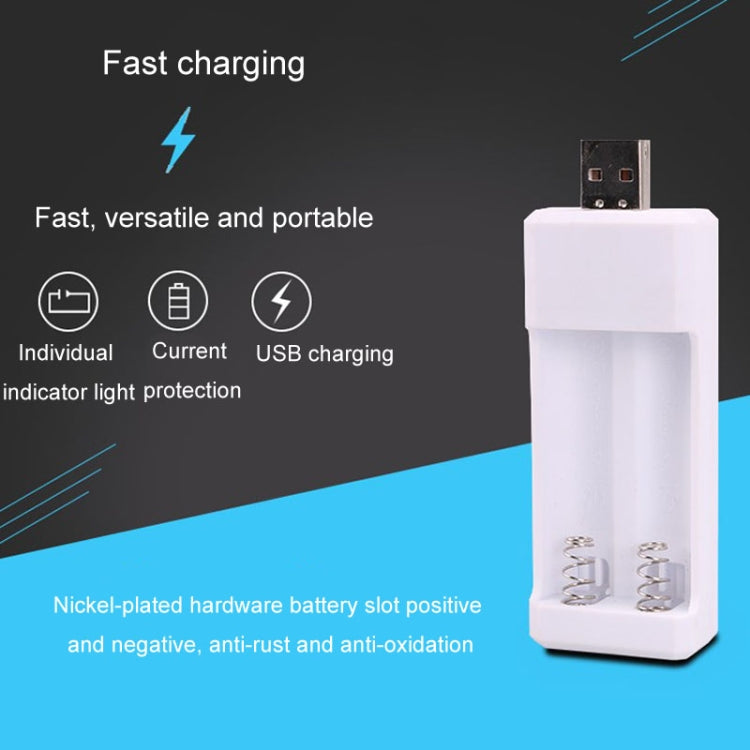 Directly Inserted 2 Slots USB AA / AAA Rechargeable Battery Charger by buy2fix