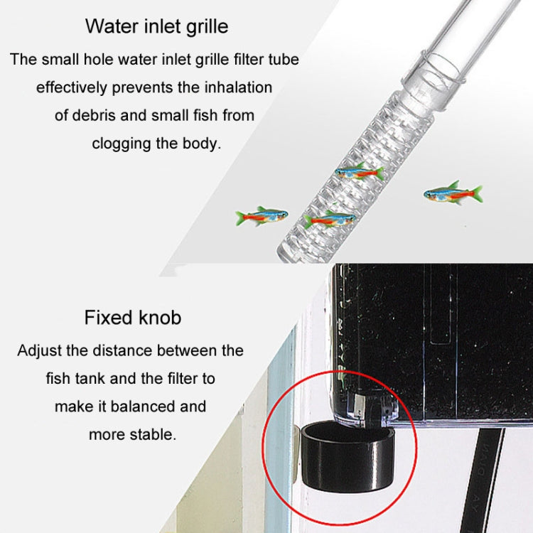 Wall Mounted Silent Fish Tank Filter Waterfall Aquarium Filtration Clean Oxygenator Pump, Style: Without Degreasing Film(US Plug) - Air Pumps by buy2fix | Online Shopping UK | buy2fix