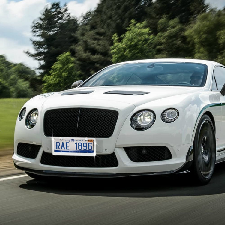 US Standard Stainless Steel License Plate Modified Frame With Diamonds, Color: Square Hole White Diamond by buy2fix