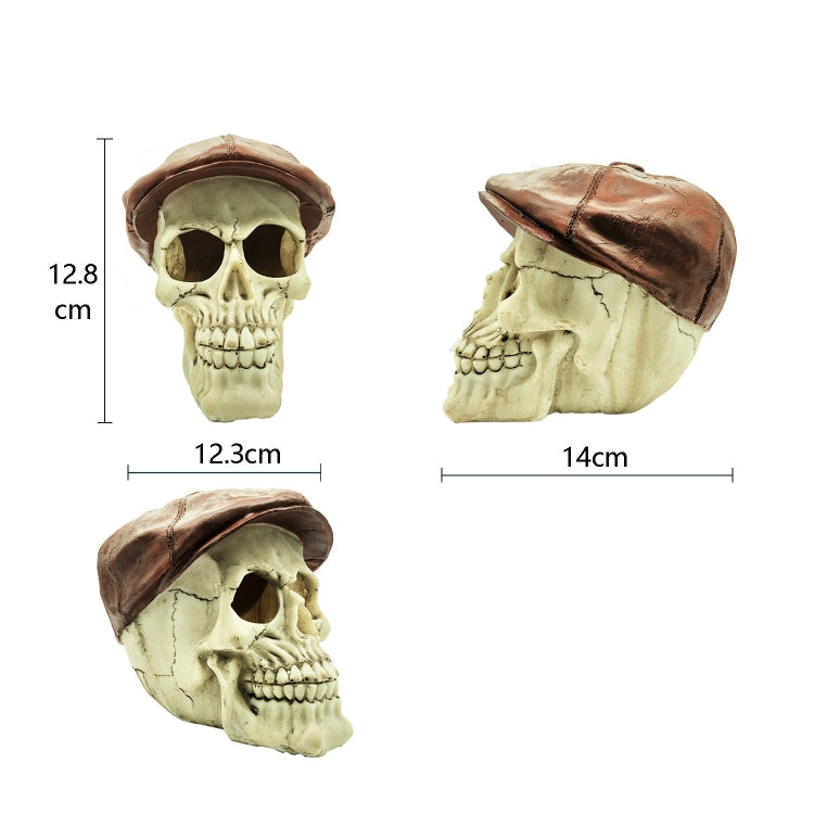 Fish Tank Aquarium Decoration Spider Lizard Snake Python Skull Breeding House Hiding Ornament(Hat Skull) - Reptile Supplies by buy2fix | Online Shopping UK | buy2fix