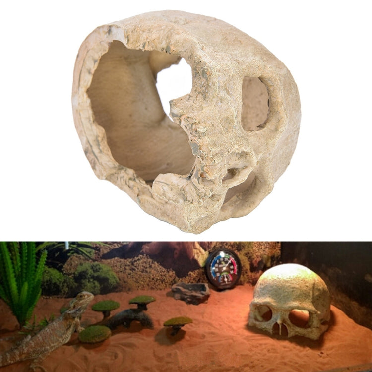 Fish Tank Aquarium Decoration Spider Lizard Snake Python Skull Breeding House Hiding Ornament(Pirate Skull) - Reptile Supplies by buy2fix | Online Shopping UK | buy2fix