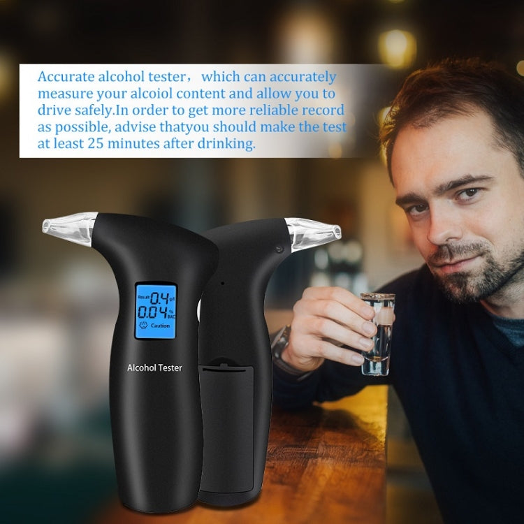 LCD Detector Backlight Light Breath Alcohol Tester, Specification: With 12 Mouthpieces Box - Breath Alcohol Tester by buy2fix | Online Shopping UK | buy2fix