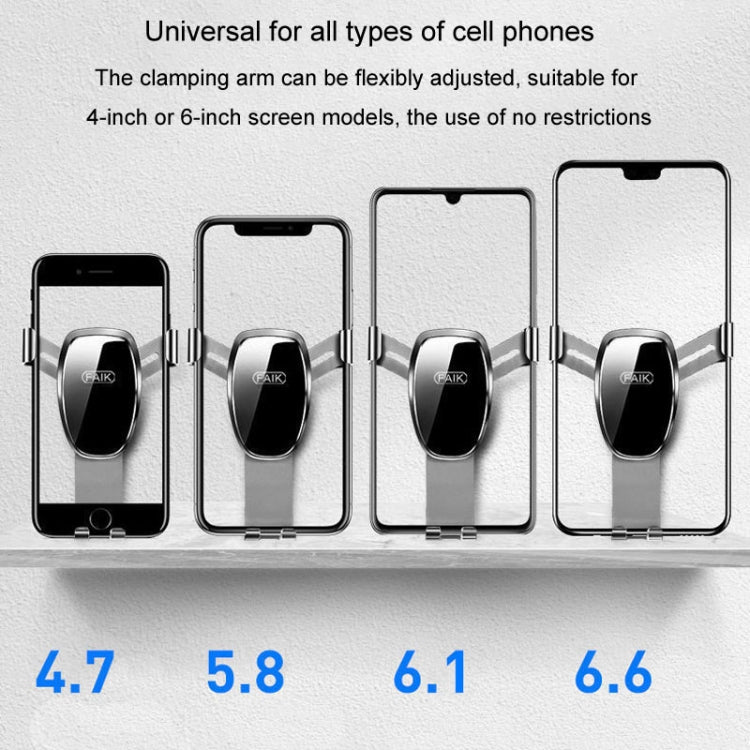 FAIK Car Cell Phone Holder Air Vent Triangle Gravity Sensor Car Phone Bracket, Color: Black Mirror Model by FAIK